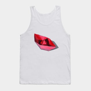 Little Red Paper boat Origami Tank Top